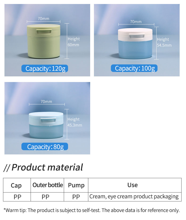 PP Empty Powder Jar 100g 120g 4 Oz Cosmetic Jars With with Flip Top Lid