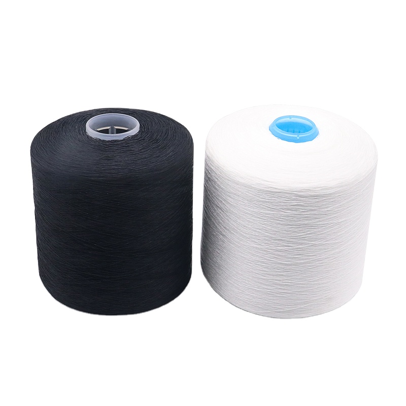 OEM 40/2 20/3 30/3 100% Spun Polyester Yarn with Chemical Resistance and Raw White Pattern