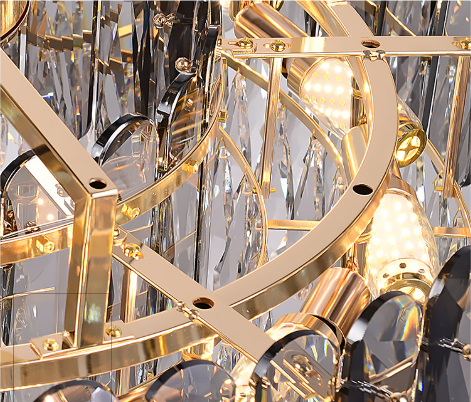 Translucent K9 Crystal Grand Chandelier E14 Hotel Ceiling Light