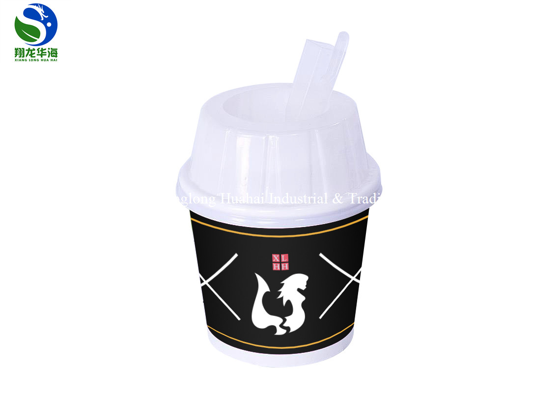 300ml Paper Ice Cream Cups Red White Disposable Ice Cream Containers