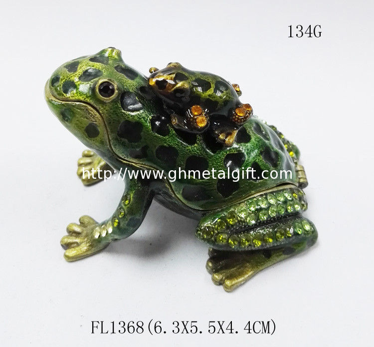 Baby Mum Frog trinket jewelry box metal frog trinket box treasure box metal jewelry box