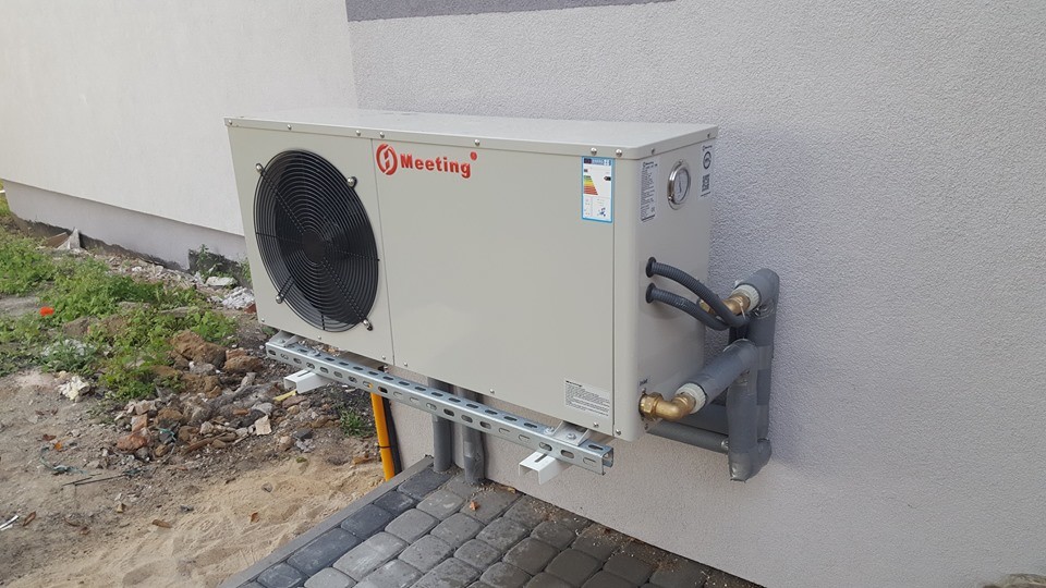 Meeting 15KW solar water heater maximum water temperature 60C air source heat pump Rohs