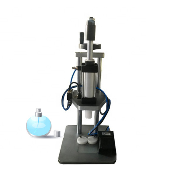 Perfume Industry Hand Perfume Collar Press Spray Glass Bottle Fully Pneumatic Operated Semi Automatic Collar Press Machi