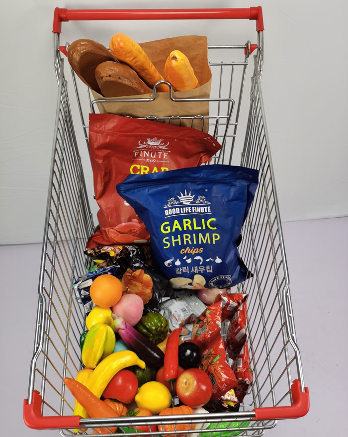 210L Big Basket Supermarket Trolley Cart Customizable With 5" TPU / TPR Caster