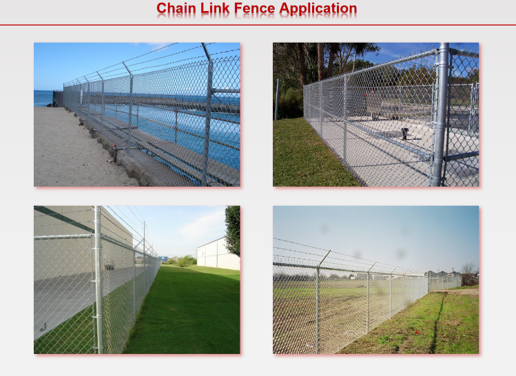 Black Galvanized 3.0m Height Steel Chain Link Fencing 50mm Pitch