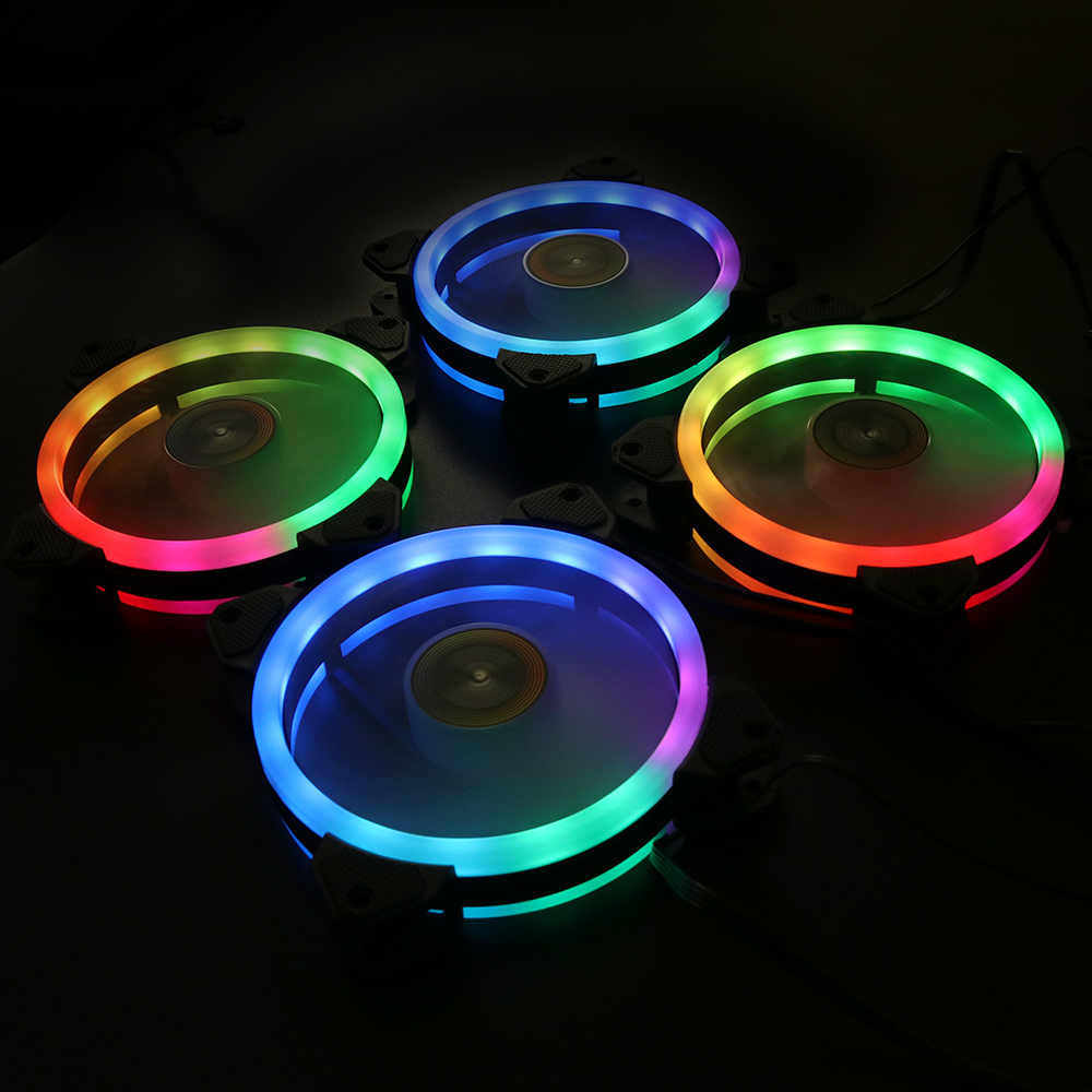 RGB electrical Cooling Fans for PC computer case with RGB LED lights CPU Cooler Fan 120mm RGB Fan cooler with Controller remo