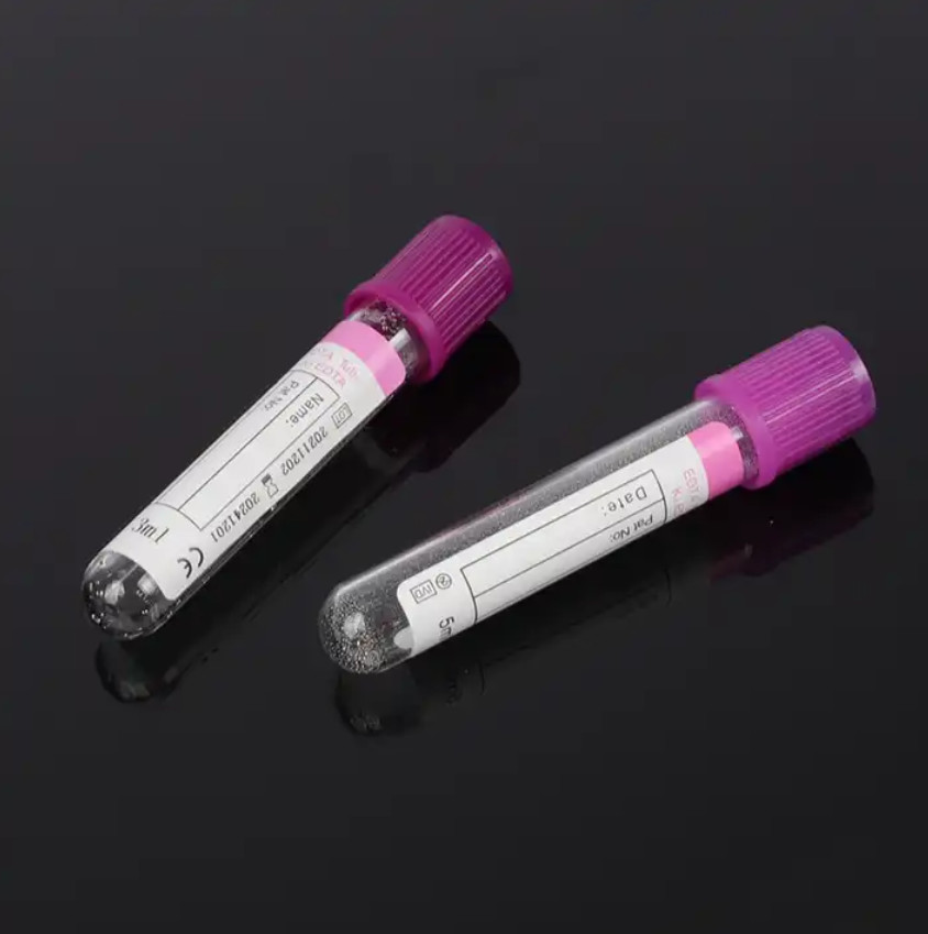 Hospital Medical Supplies Vacuum Blood Collection Tube EDTA K3 EDTA K2 Purple Tube Draw Volume 1-10ml