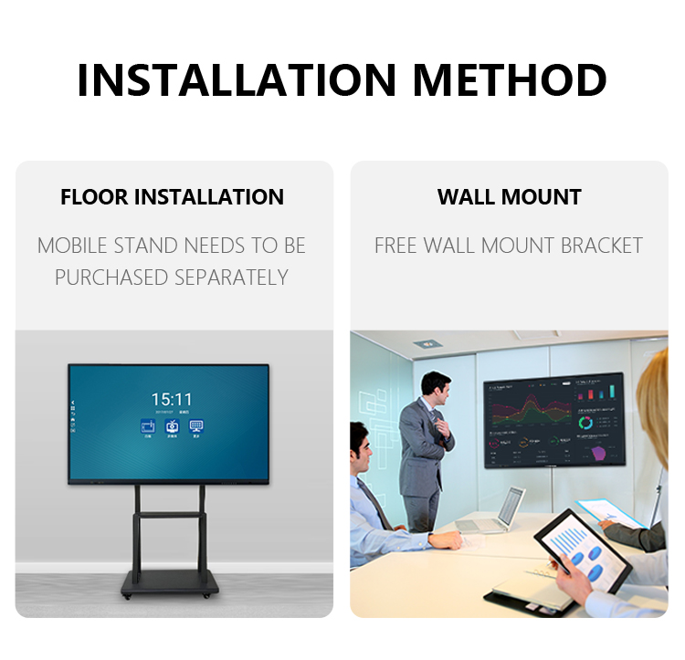 55"-86''Customized Smart Interactive Whiteboard , Business Touch Screen Smart Board