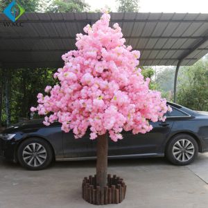 China Umbrella Shape Artificial Blossom Tree With Pink Encryption Flower Branches on sale