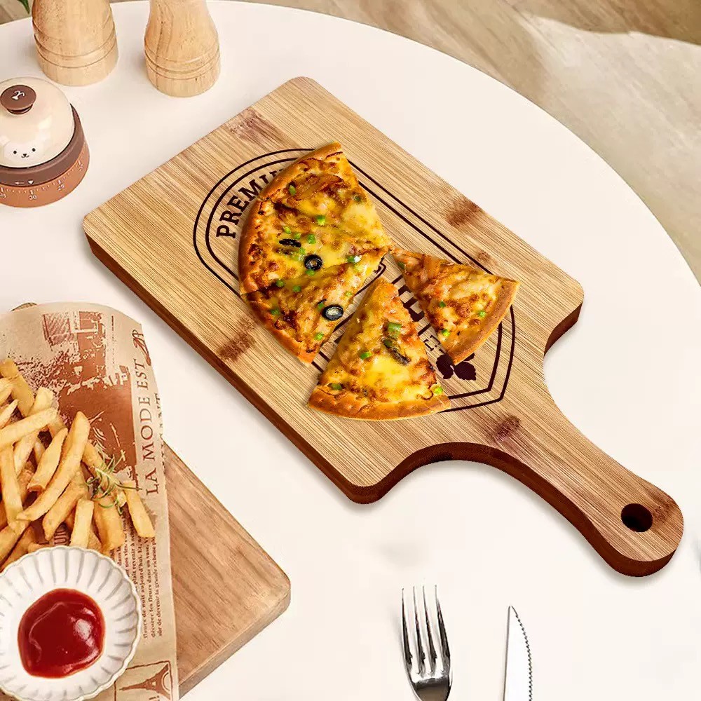 Sublimation Printing Bamboo Wood Pizza Tray Wood Steak Serving Plate