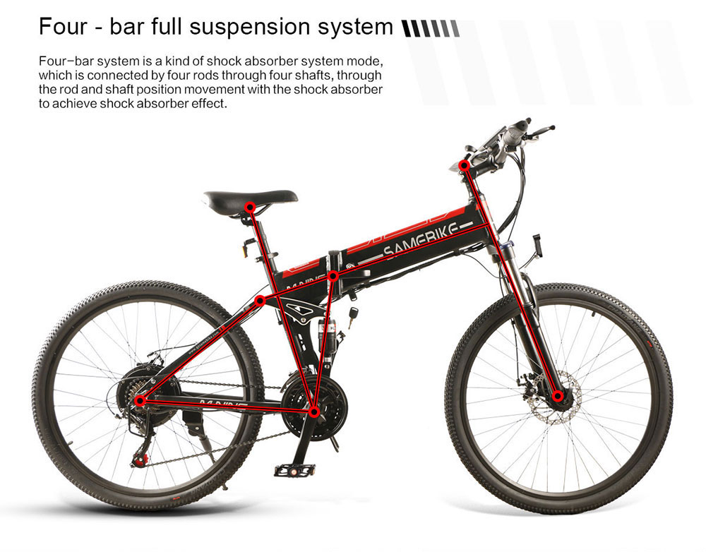 Portable Samebike Lo26 Moped Electric Bike With 30-50Nm Torque
