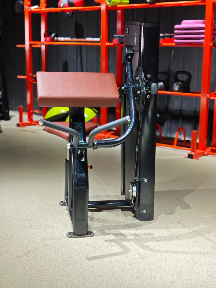 Seated Bicep Curl Pin Loaded Machine Has Self-aligning Handles Commercial Pin Loaded Strength Gym Equipment
