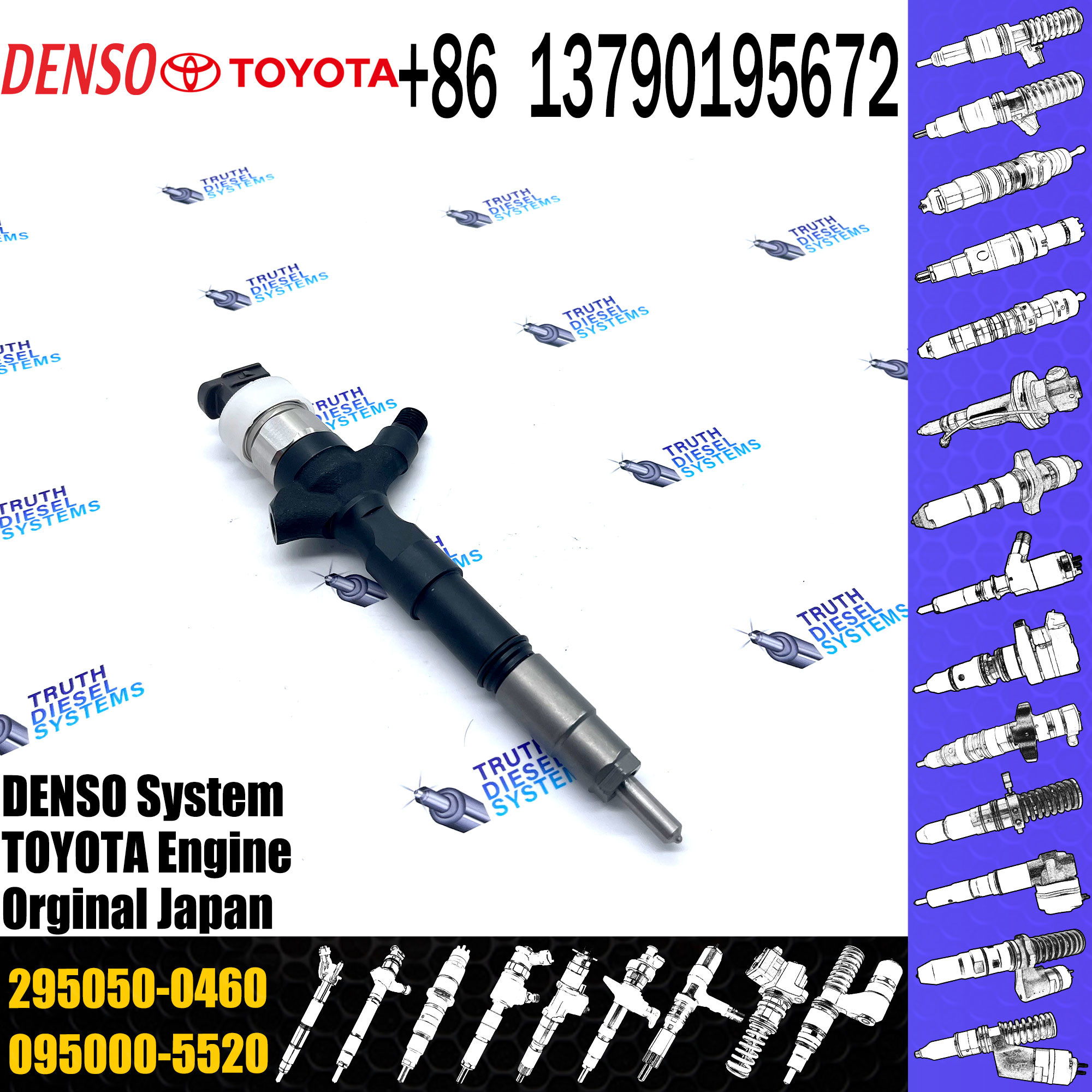 Common Rail Fuel Injector 23670-30400 295050-0460 For Toyota Hilux 1KD