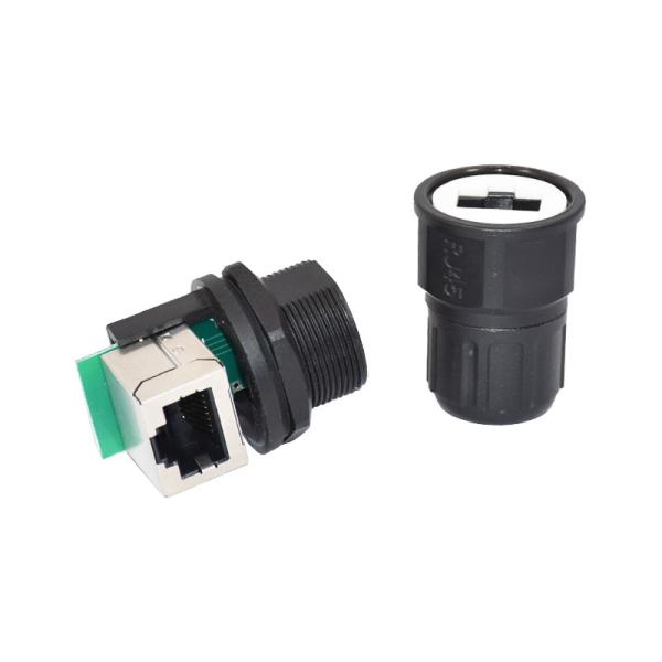 Quality Industrial RJ45 Panel Mount Ethernet Waterproof Connector 1.5A for sale