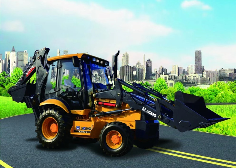 XCMG XT870 backhoe loader Low price hydraulic 1m3 bucket backhoe loader with CUMMINS engine