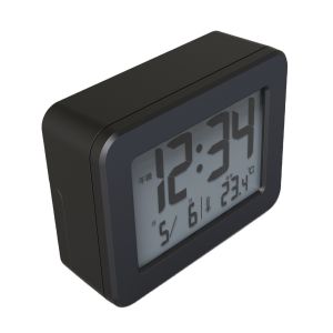 Battery-Operated Multifunction LCD Alarm Clock with RC Time Sync and Temperature