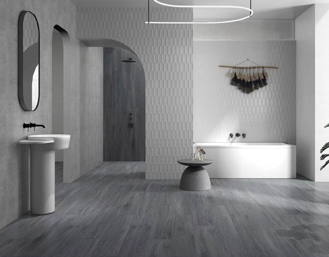 Scratch-Resistant 200x1000mm Yellow And Gray Wooden Porcelain Strips For Kitchen Firebrick Inside Floor Strip For Renovation