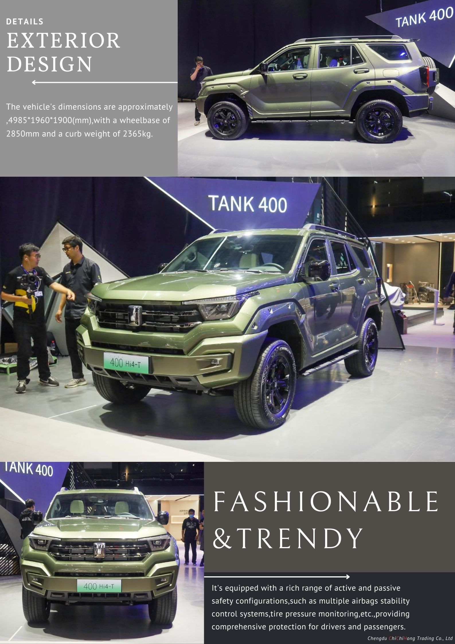 Medium SUV Great Wall Tank 400 Hybrid Car with 2850mm Wheelbase and Swing Door Deposit