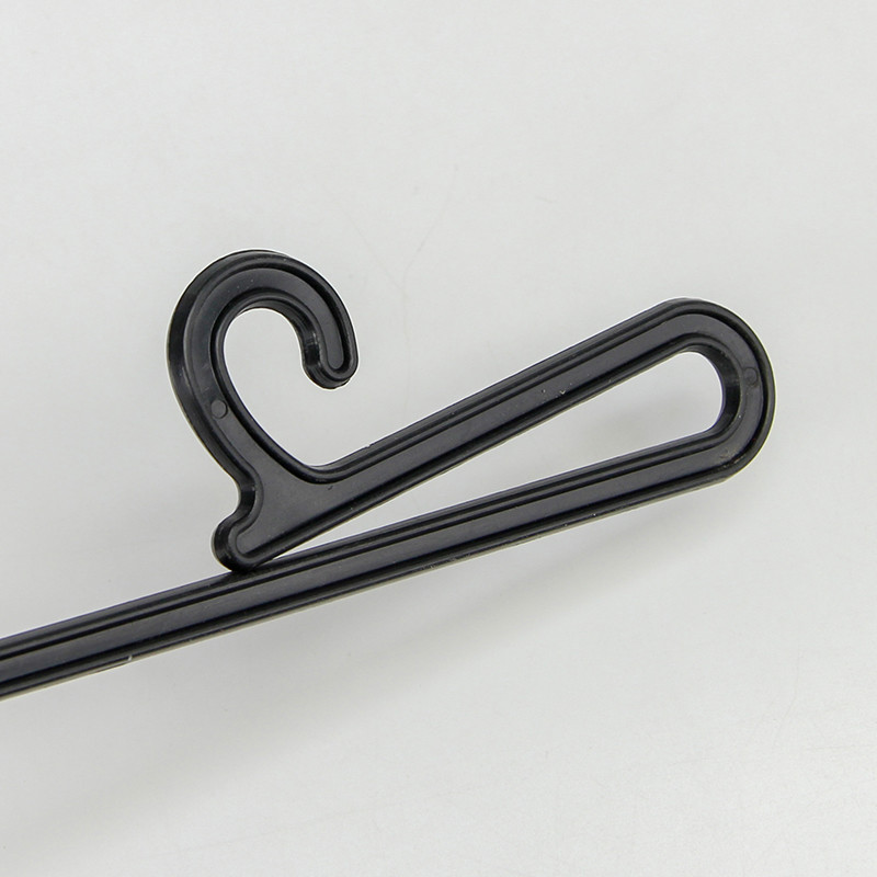 105*23mm Embossed Logo Black Plastic Sock Hangers Wide Application