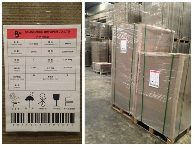 1mm 2mm 2.5mm Laminated Grey Paper Board For Book Binding Or Paper Boxes