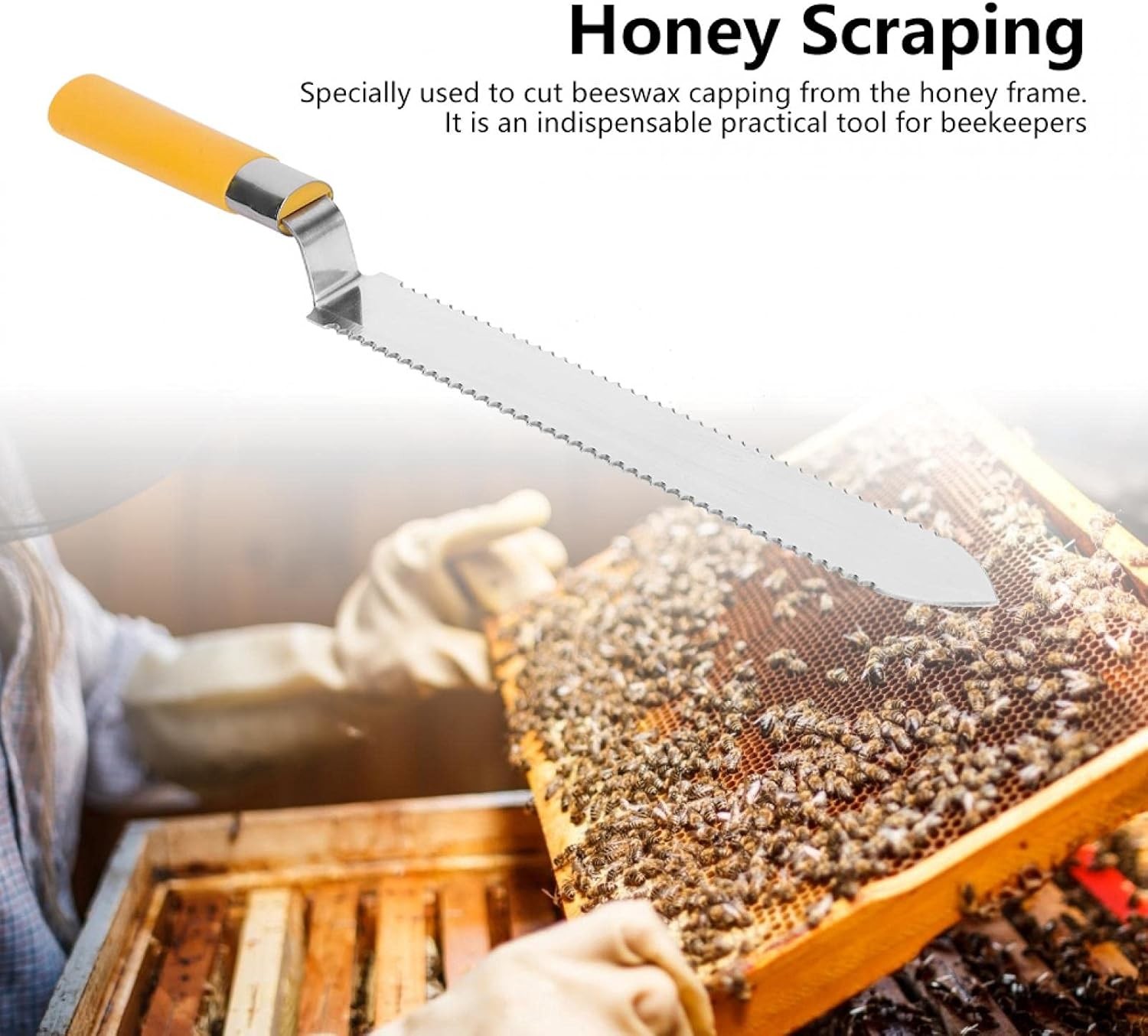 Plastic Handle Uncapping Knife With SS Curved Edges Honey Uncapping Tools
