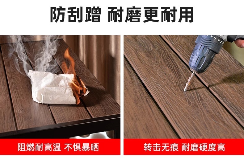 "Outdoor Patio Furniture Set – Weatherproof & UV-Resistant Rattan-Look Plastic Wood (Composite Wood) Table and Chairs for Garden, Terrace, Balcony,