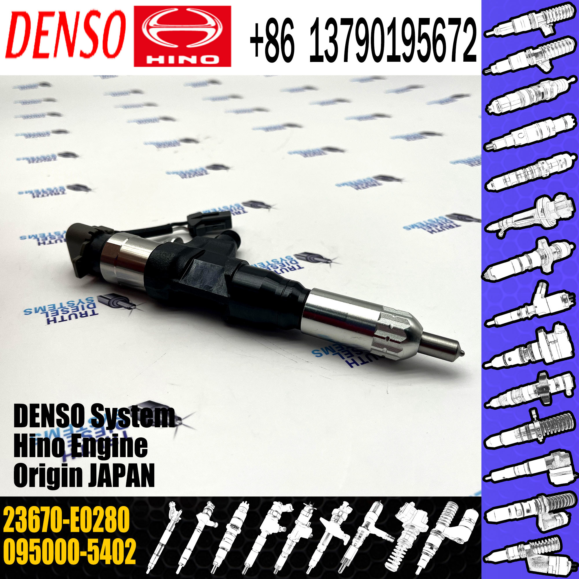 Toyota Dyna Common Rail Injector 095000-5402 23670-E0280 095000-5402