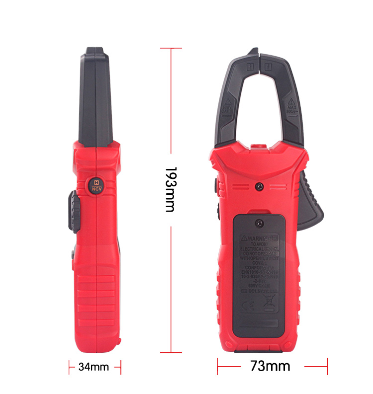 600V AC DC Clamp Multimeter , 6000 Counts True RMS Clamp Multimeter