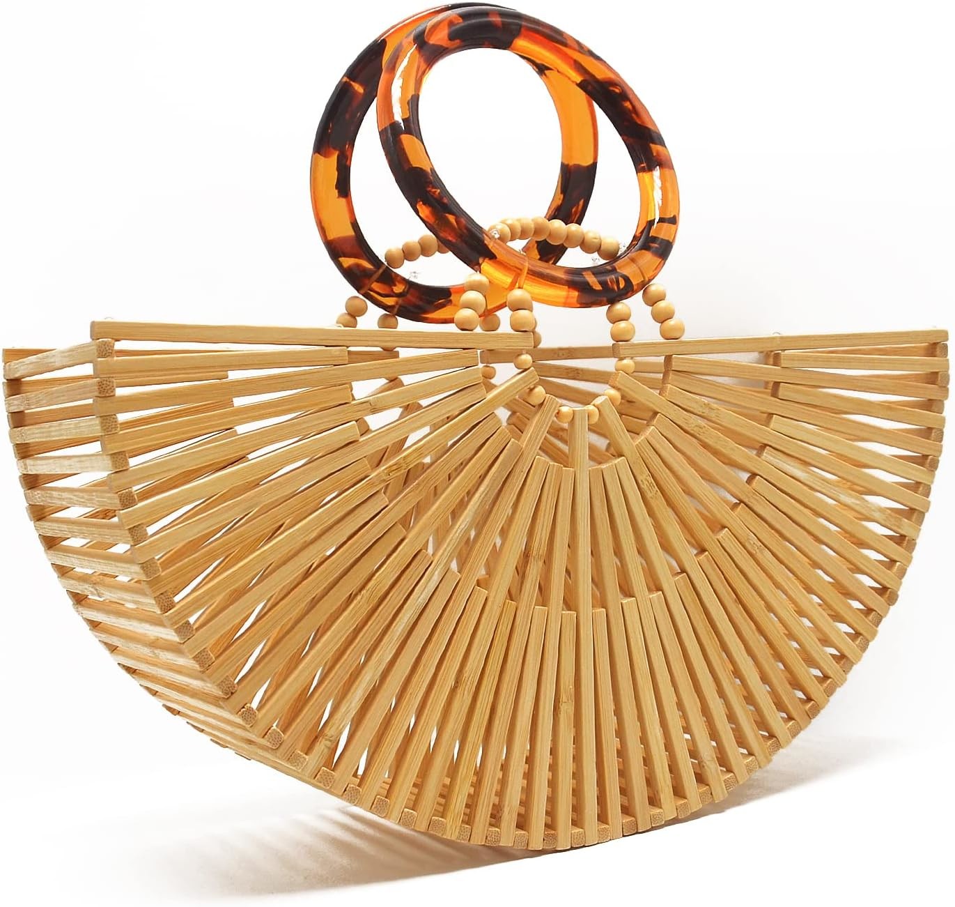 Miuco Womens Bamboo Handbags Handmade Purses Tote Bag
