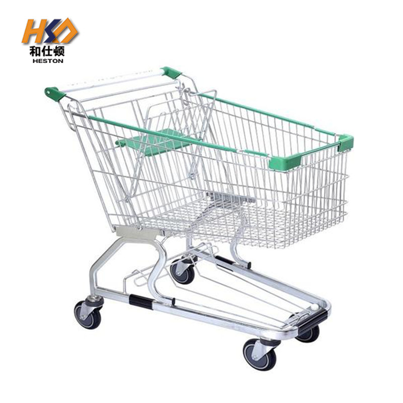 100l Metal Trolley Shopping Carts Powder Coating For Supermarket