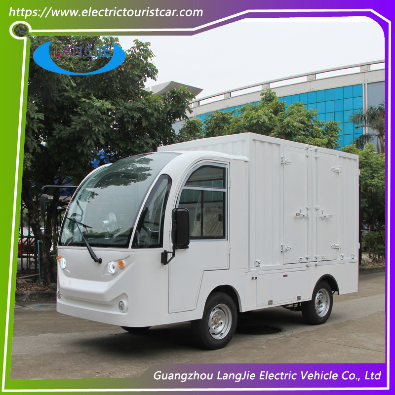 Two Seats Food Truck Electric Luggage Cart Enclosed Cargo Box 900kg Payload For Park