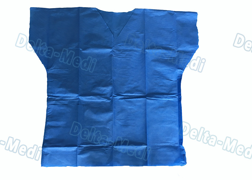 Dark Blue Disposable Protective Apparel , Disposable Scrub Suits With Shirt / Pants