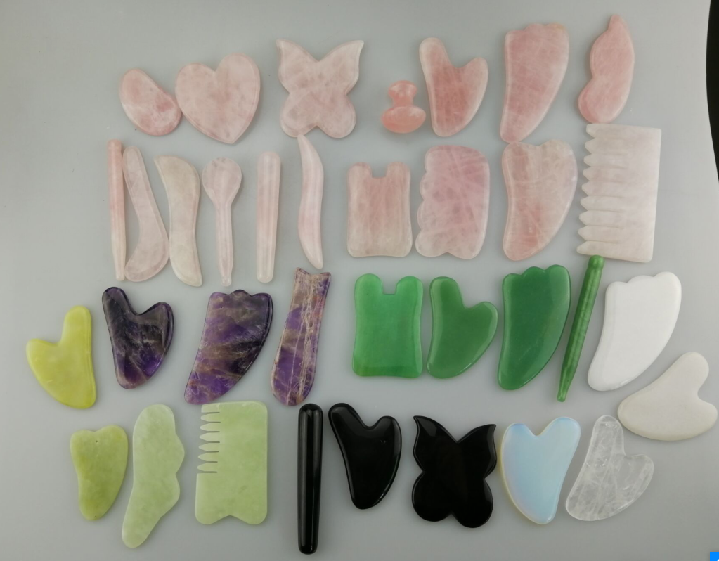 14cm Mini Crystal Jade Gua Sha Stone Face Massager