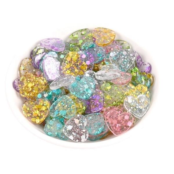 DIY Accessories for Phone Cases 3D Glitter Resin Love Heart Hairpin Hair Rope