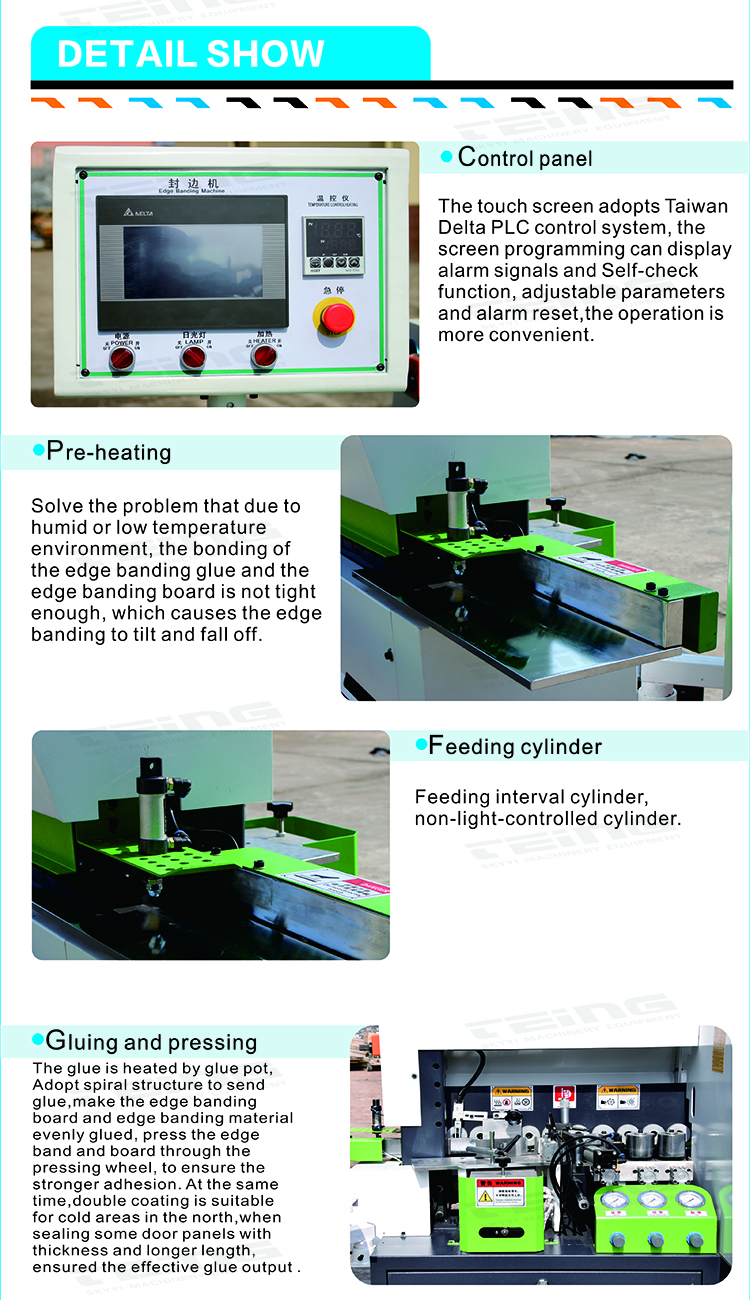 8.5kW Power Automatic Edge Bander with Double Trimming and Electric Lifting Mode SKY420