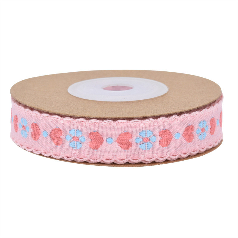 Jacquard 12mm Floral Wired Ribbon ISO14001 Vintage Floral Ribbon