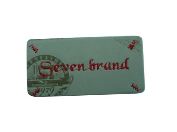 Custom White / Black Embossed Printing / Embroidered Bag Leather Labels /