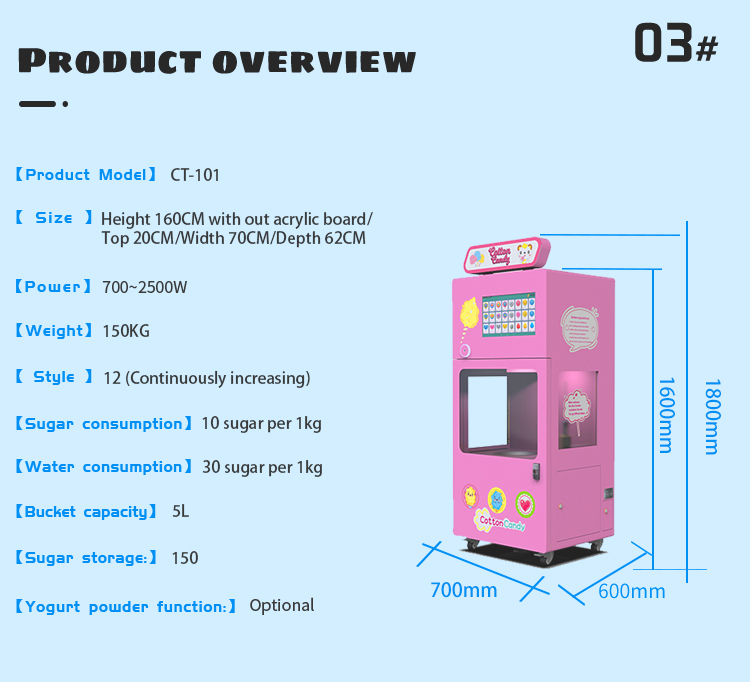 Unmanned Operation Flower Cotton Candy Machine 36 Patterns With Mechanical Arm