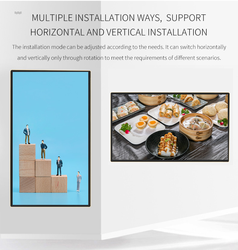 65 Inch 4K Ultra Wall Mounted Advertising Display 8.3 Million Pixel