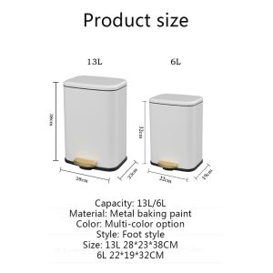 Wholesale Commerical 13 Gallon Bathroom Metal Step Trash Cans