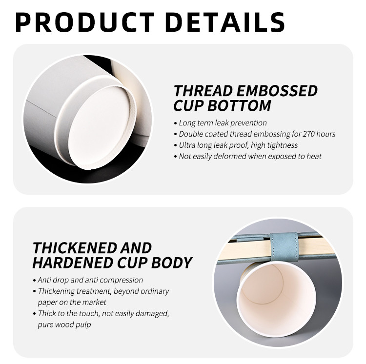 Biodegradable Double Wall Compostable Coffee Cups 500ml Waterproof