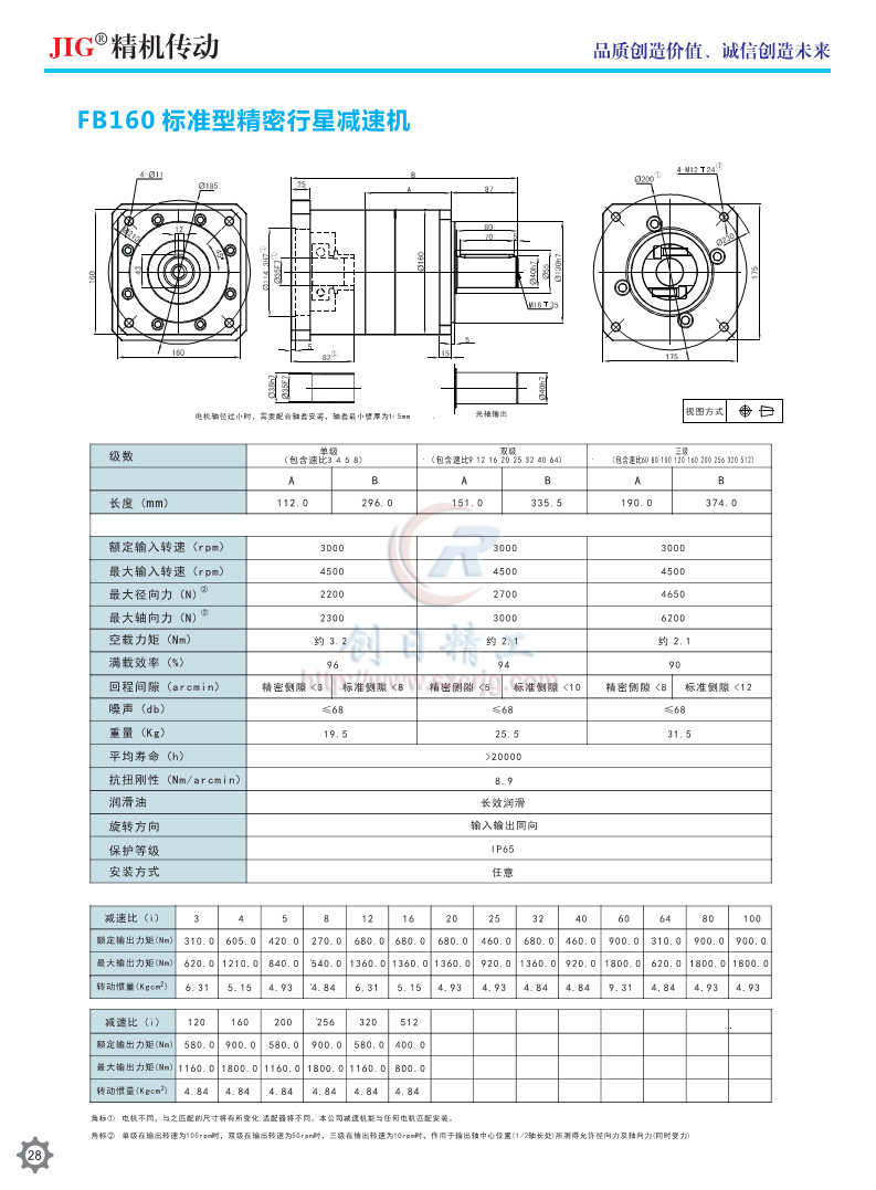 Precision Planetary Reducer 60 Flange Servo Motor Gear Reducer FE Series