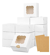Small Treats White Bakery Cookie Boxes with Window 4x4x2.5 Inches Customized Packaging