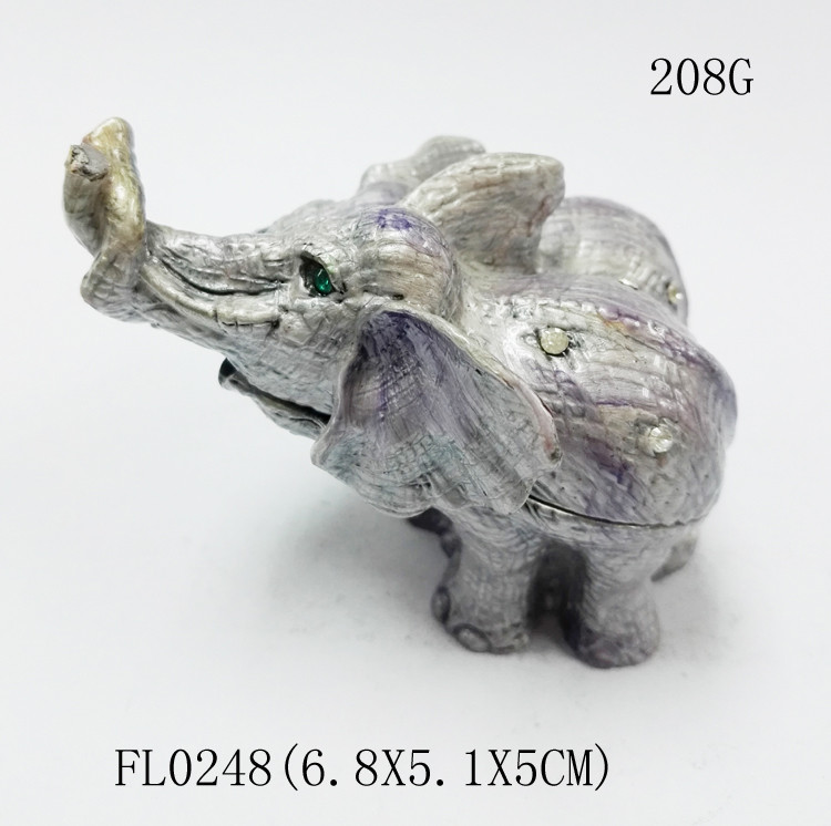 Lovely elephant beautiful enamel small jewelry box drawer handles for gift