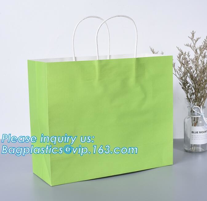 Customized Red Printed Kraft Paper Shopping Bag with Ribbon Handles and Bowknot,Kraft Paper Shopping Bag with Kinds off