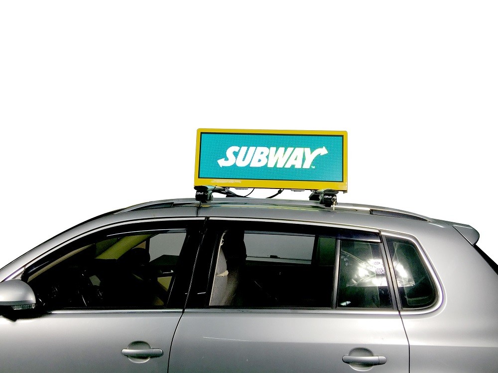 Full Color P5mm Taxi top LED Display With Large Viewing Angle , Led Taxi Roof Signs