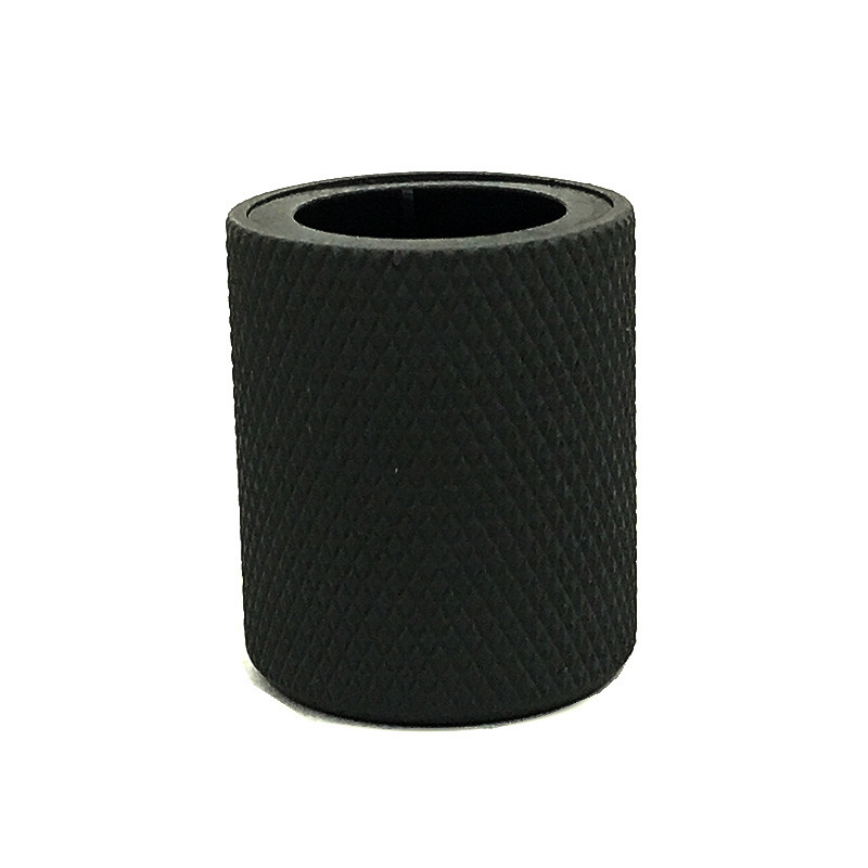 Classic Diamond Cut Surface Zinc Alloy Black Cylinder Shape Metal Zamac Perfume Bottle Cap
