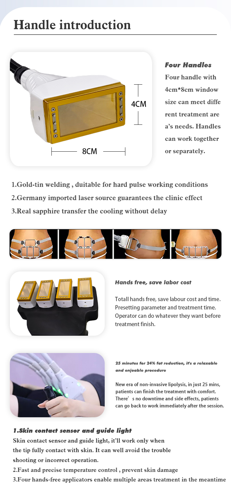 1060nm Diode Laser Non-Invasive Body Sculpting Machine for Fat Reduction and Slimming