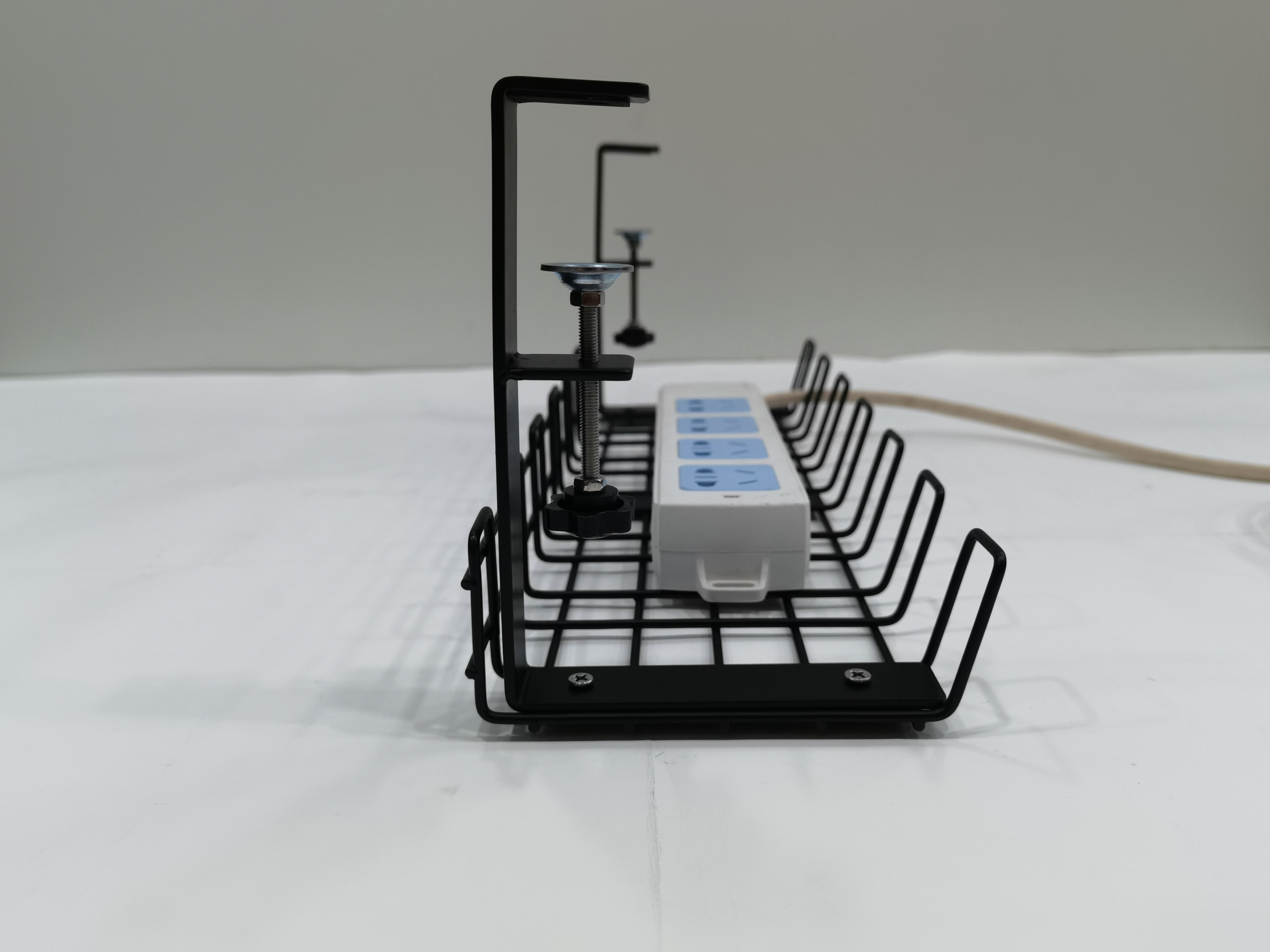Tidy Standing Type White Cable Management Tray for Home Office No Drilling Required