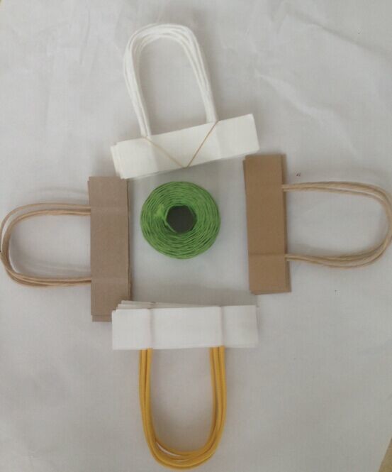 Paper bag handle for kraft paper bag twisted handles in white color